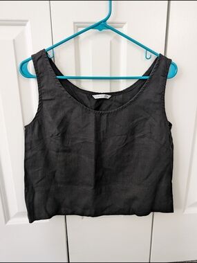 Linenfox Black Malibu Linen Tank